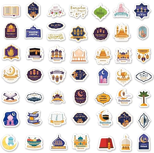 Miniatura 3 de 100 calcomanías de Ramadán y Eid, calcomanías islámicas de Karrem para decoración del hogar, bolsas de regalo, laptops, monopatines, botellas de