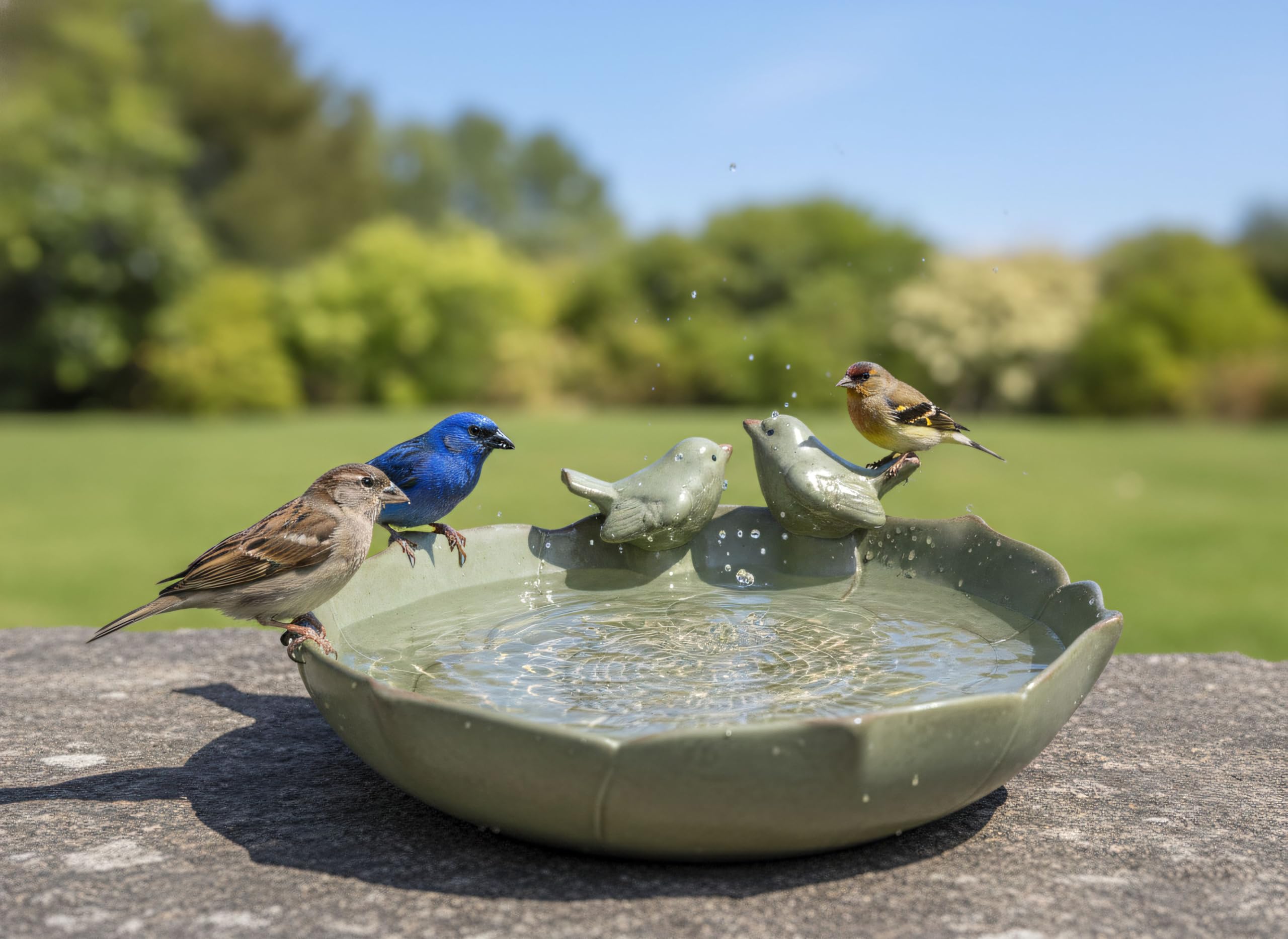 DS Large Ceramic Bird Bath Bowl
