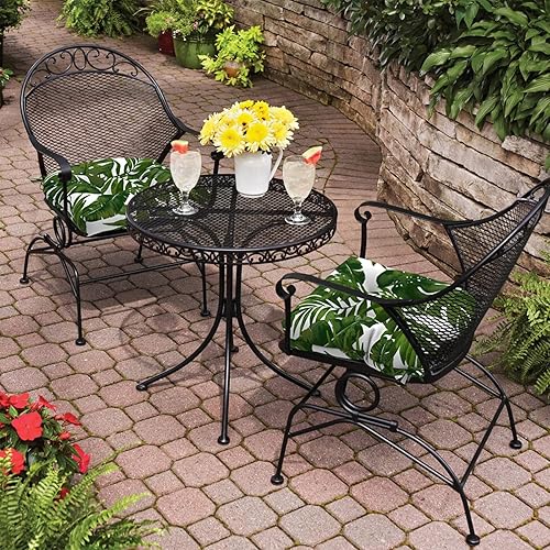 Miniatura 7 de Cojines de mimbre para sillas de patio, para todo tipo de clima, para exteriores, paquete de 2, 19 x 19 x 5 pulgadas, cojines de asiento en forma de