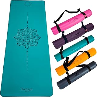 Premium Yogamatte rutschfest: Naturkautschuk rutschfest & japanische professional grip Oberfläche | 185x68x0,45cm | Tragegurt | 4,5mm dicke Yoga Matte rutschfest