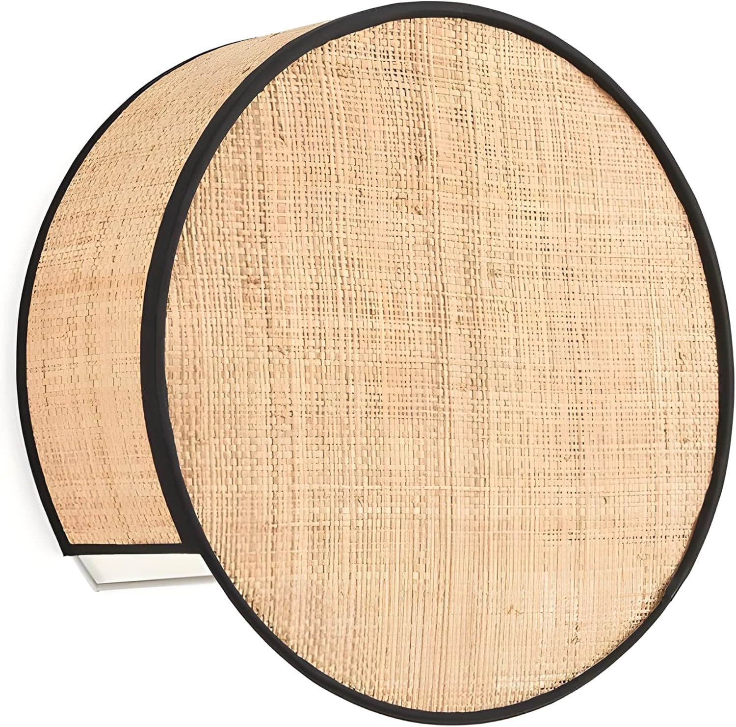 Bofea-Rattan Boho Wall Llight,Wall Hanging Lamps with Hand Woven Hemp Rope Shade,Plug in Wall Sconces,Farmhouse Circular Wall Lamps Light Fixture Indoor for Living Room Bedroom Stairway. (Style C)
