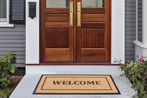 Miniatura 3 de A1HC - Tapete grande de fibra de coco natural y goma, grueso, duradero para puerta de entrada, resistente, de perfil delgado, de larga duración, 24