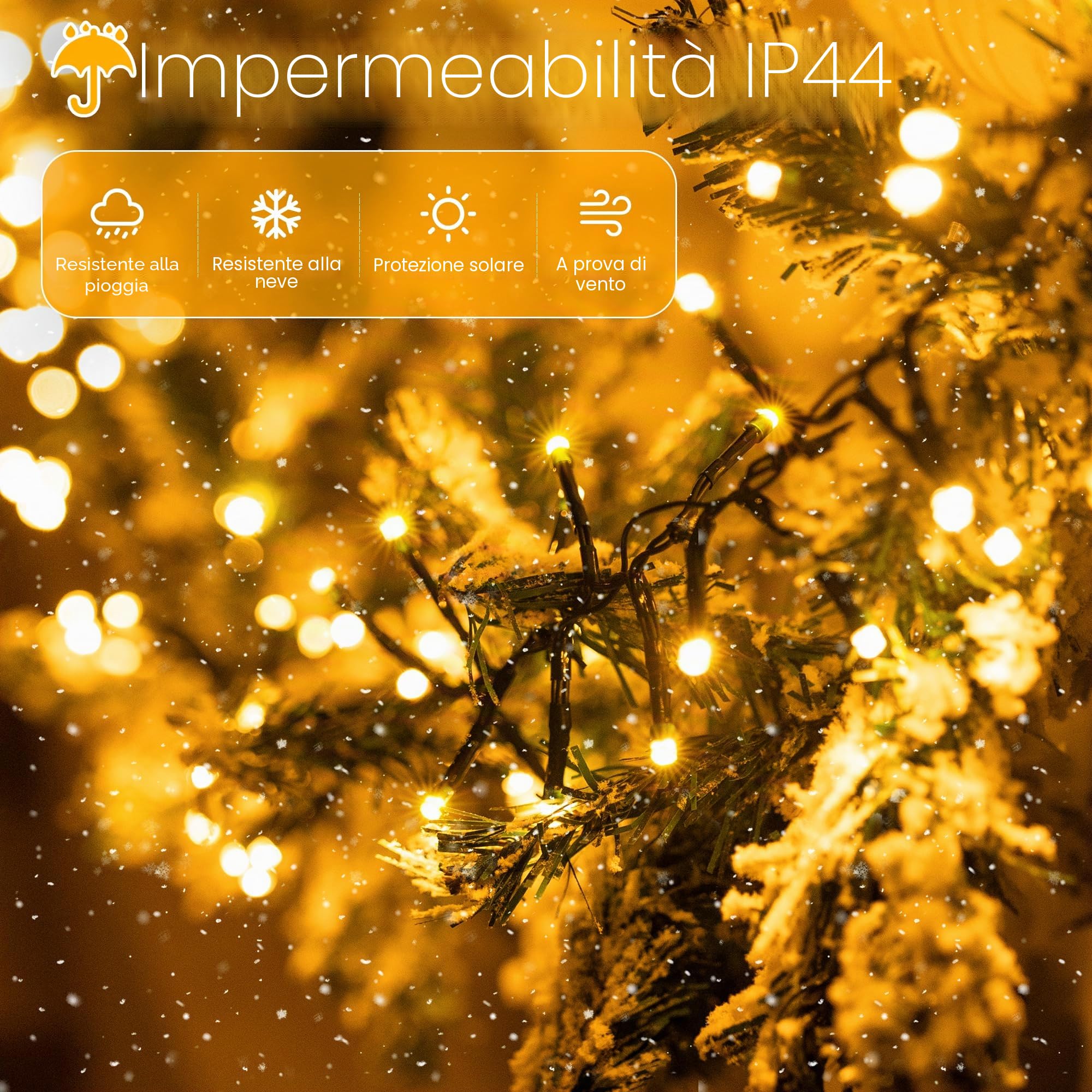 Ollny Catena Luminosa di Natale 1000 LED 15m, Luci Stringa Fata luce Impermeabile con 8 modelli di illuminazione per Interno ed Esterno, Feste, Matrimoni, Albero y Giardino Decorazioni, Bianco caldo