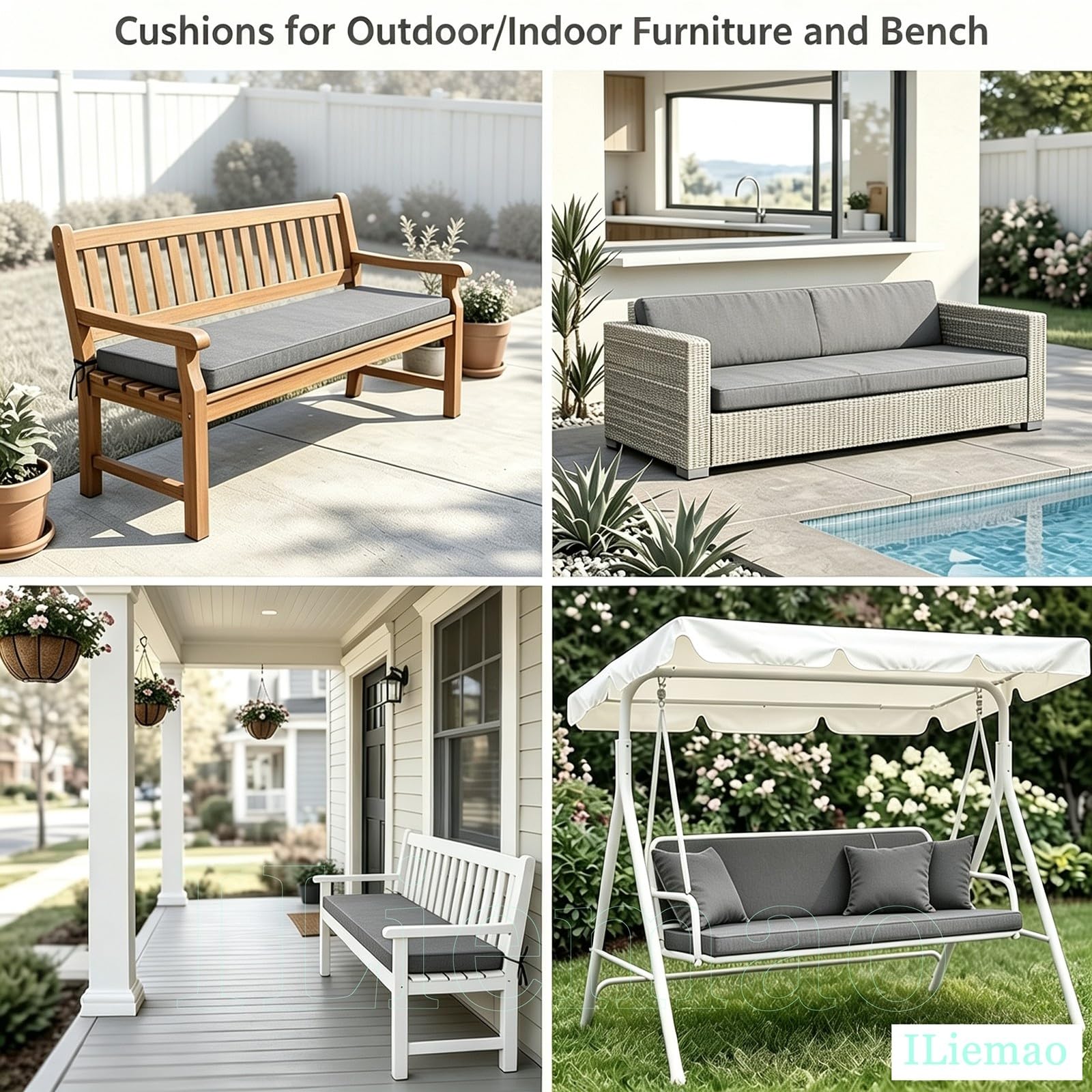 Sitzkissen Outdoor für Bank Rattanmöbel Bänke Stühle Gartenstühle Stuhl Den