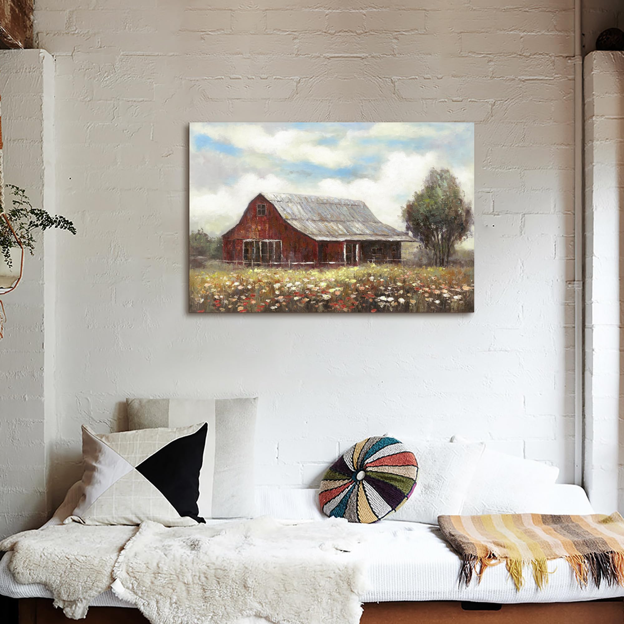 Eacommerce Quadro Su Tela In Cotone, Stampato Ad Alta Risoluzione, Tema Far West, Dimensioni 40x80 Cm, Telaio In Legno Con Supporto Centrale, Pronto Da Appendere