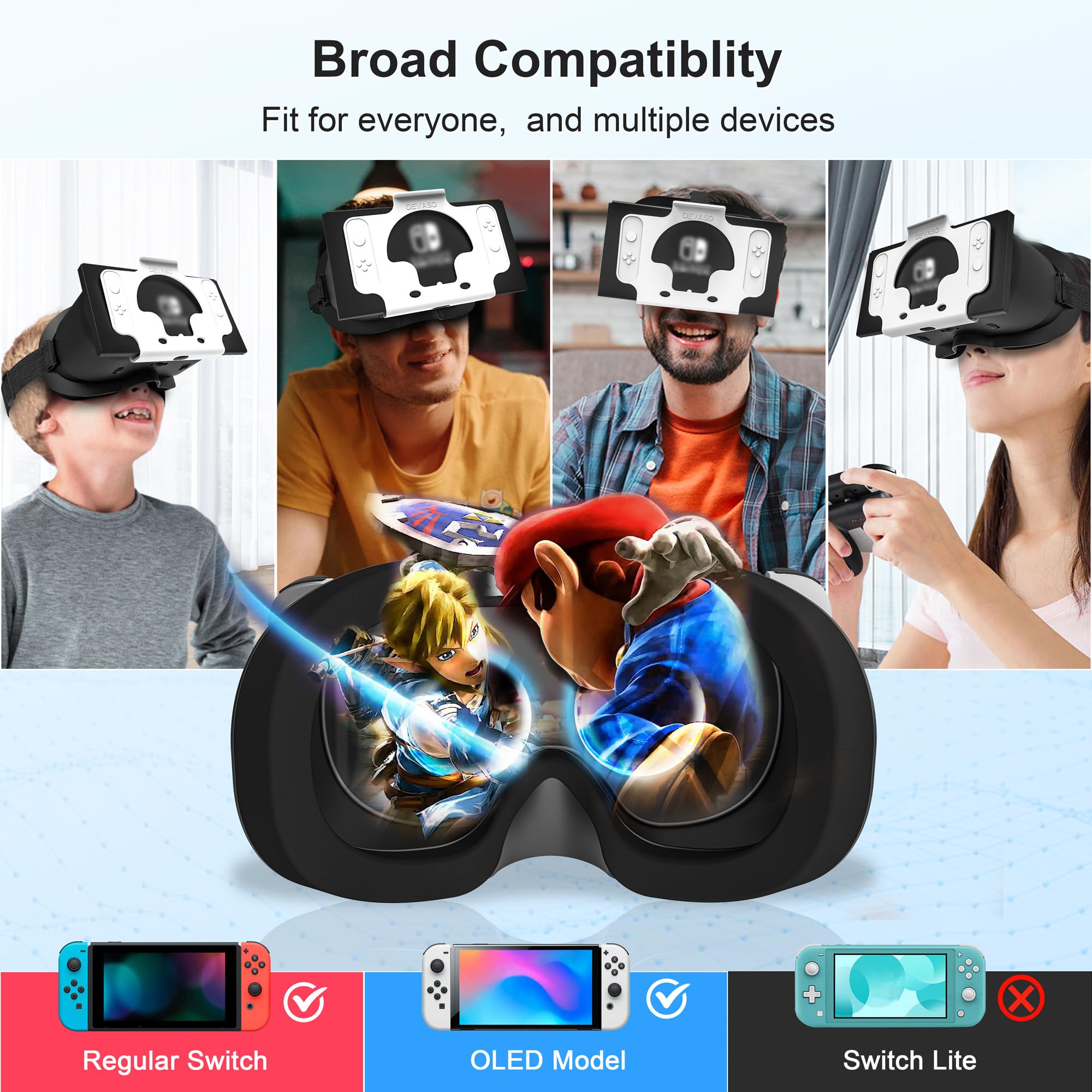 Nintendo Switch VR Premium VR Headset for Nintendo Switch & OLED, Adjustable 3D
