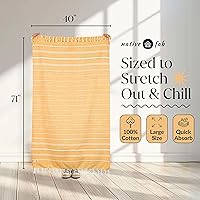 Vista 8 de Native Fab Paquete de 4 toallas turcas de playa, de gran tamaño, 40 x 71 pulgadas, de secado rápido, sin arena, ligeras, absorbentes, multiusos