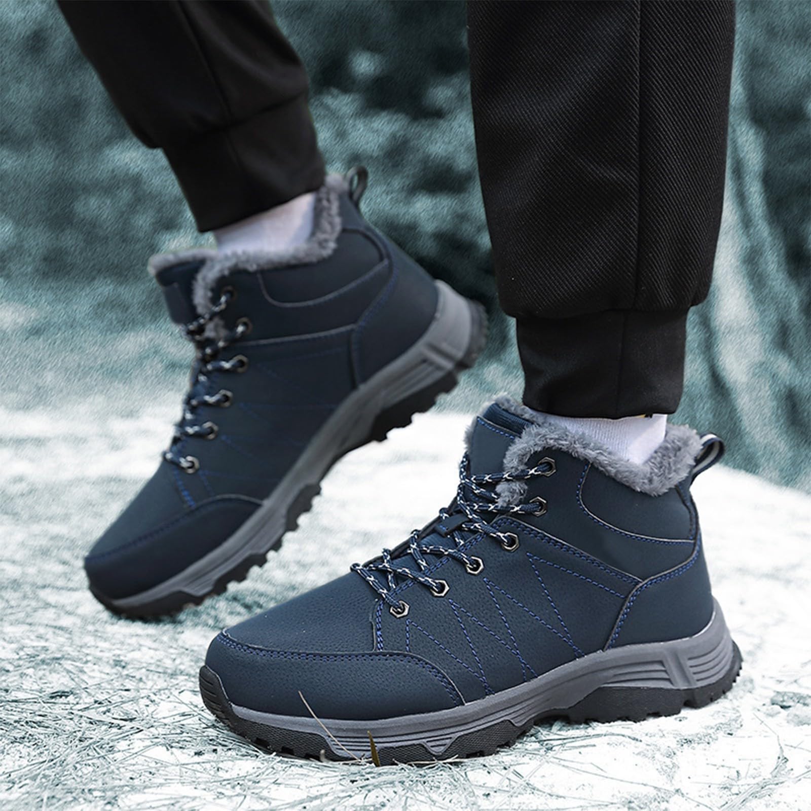Scarpe in Cotone Caldo e Morbido, Stivali da Neve Antiscivolo, Scarpe in Cotone a Cinque, Scarpe Sportive all'aperto, Scarpe da da Uomo e da Donna Stivali Pioggia Donna Stivali Donna Pelle