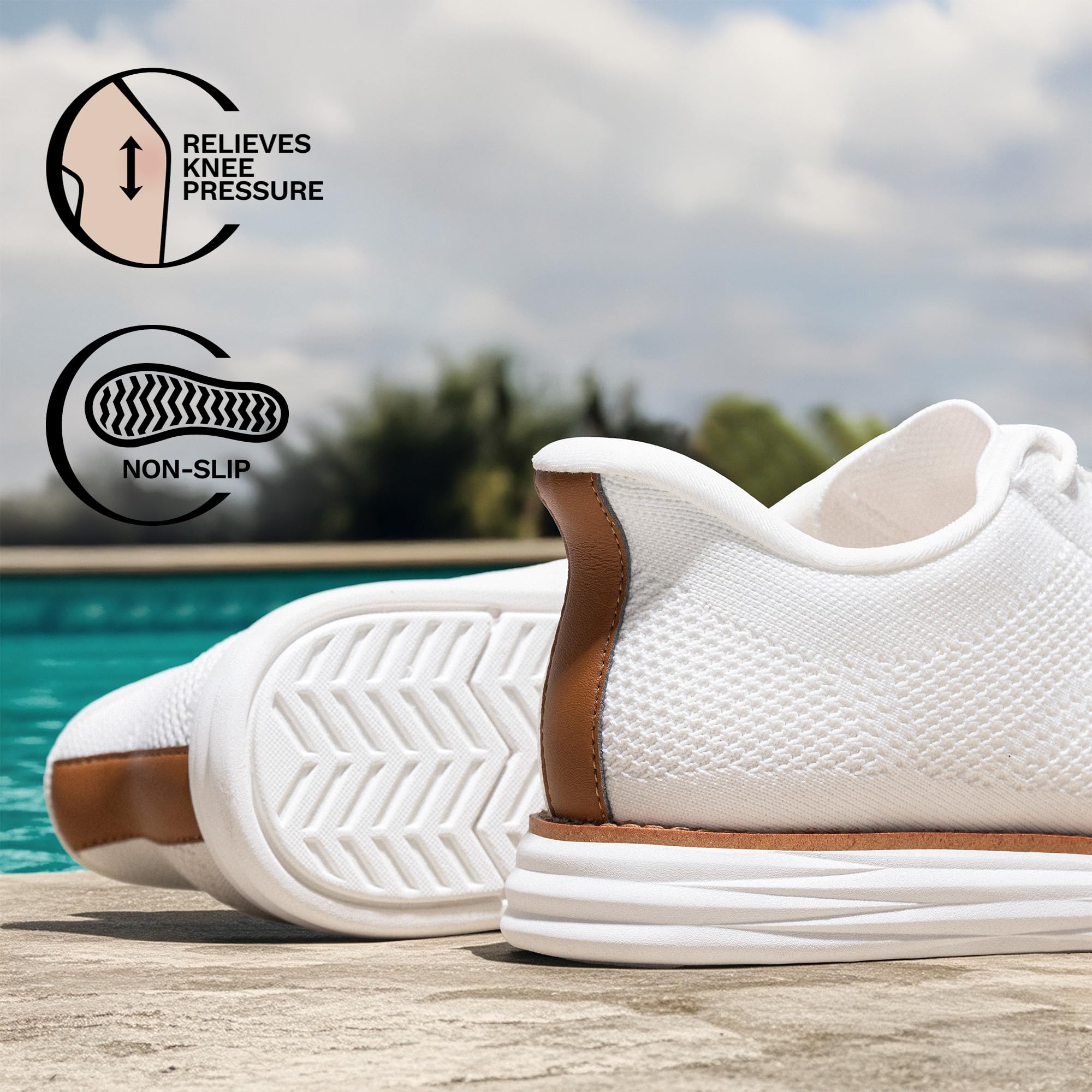 Bruno Marc Chaussures habillées décontractées à enfiler mains libres pour homme - En maille - Respirantes, légères et confortables