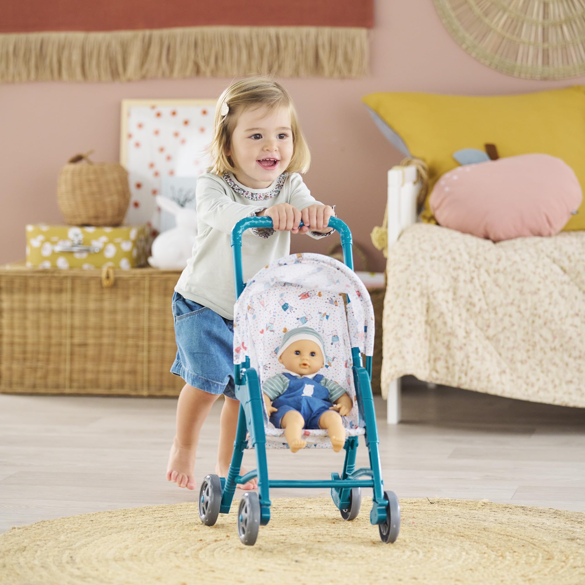 Corolle - Poussette Oursons, Accessoire, pour Poupon 30cm, dès 18 Mois, 9000111000