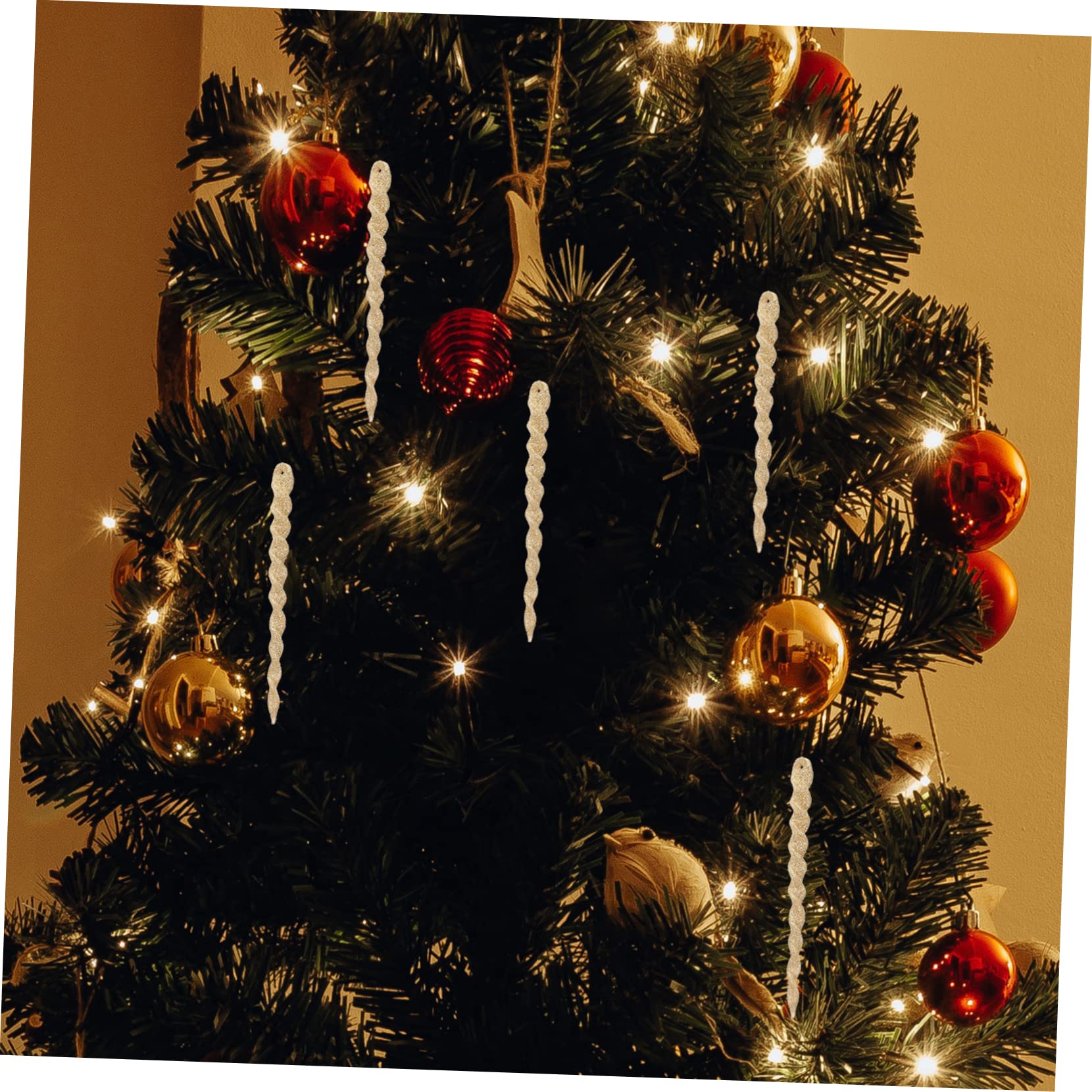 TOPBATHY 120 STK Zwiebel- - -Schnee-Nadel Weihnachtsbaum-eiszapfen-anhänger Christbaumschmuck Weihnachts-eiszapfen Ornament Eiszapfen-Ornamente Weihnachtsbaumschmuck Plastik