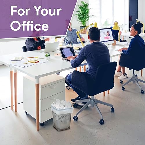 Miniatura 2 de Bolsas de basura de 10 galones 8 micras de grosor 250 unidades bolsas de basura transparentes de alta densidad 24 x 24 pulgadas - Bolsas de basura