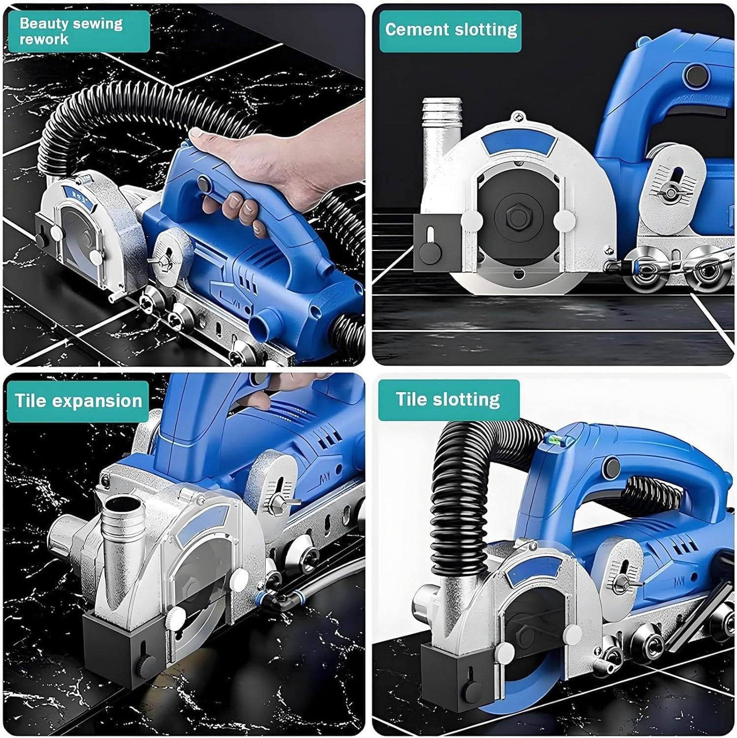 Máquina eléctrica para Limpieza de Juntas de baldosas, Limpiador de Juntas de baldosas de Porcelana sin Polvo, Limpiador de Juntas de Azulejos 9000r / min, para Limpieza de Huecos