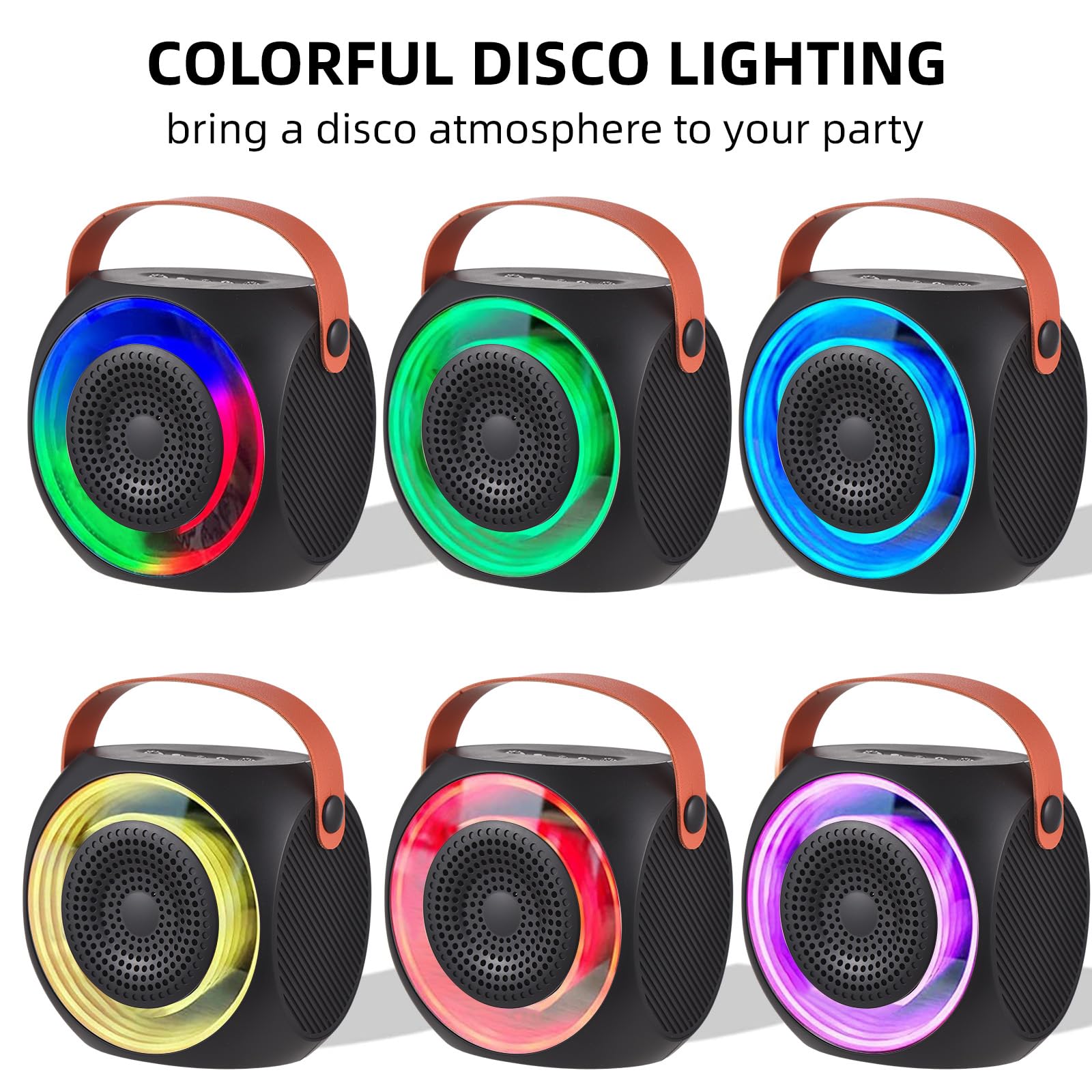 Speaker Microfoon Set, Thuis Krachtige Oplaadbare Stereo RGB Light Mini Draagbare Karaoke Machine voor TV (Wit Speaker Microfoon Set, Thuis Krachtige Oplaadbare Stereo RGB Light Mini Draagbare Karaoke Machine voor TV (Wit