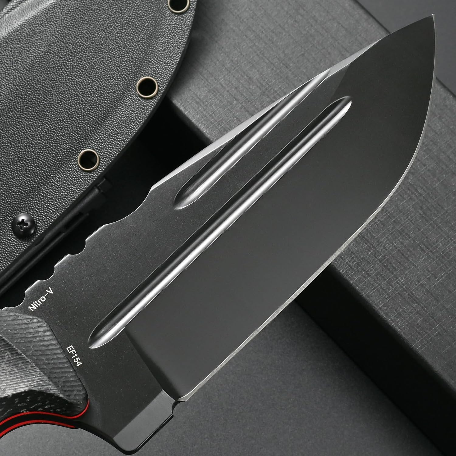 Eafengrow EF154 Fixed Blade Knife Nitro-V Stainless Steel Blade Micarta Handle Full Tang EDC Straight Knife for Outdoor Working Camping