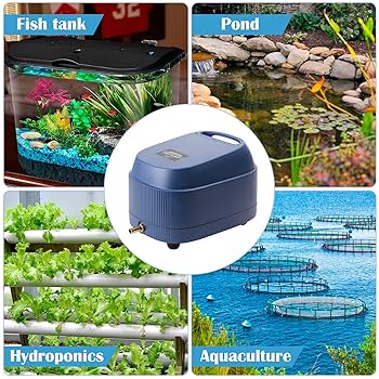 ITIY Commercial Aquarium Air Pump, 10W Ultra Quiet Rainproof Aquarium Oxygen Pump, Adjustable Fish Tank Whisper Aerator Kit For Pond Aquaculture Garden Reservoirs With Accessories