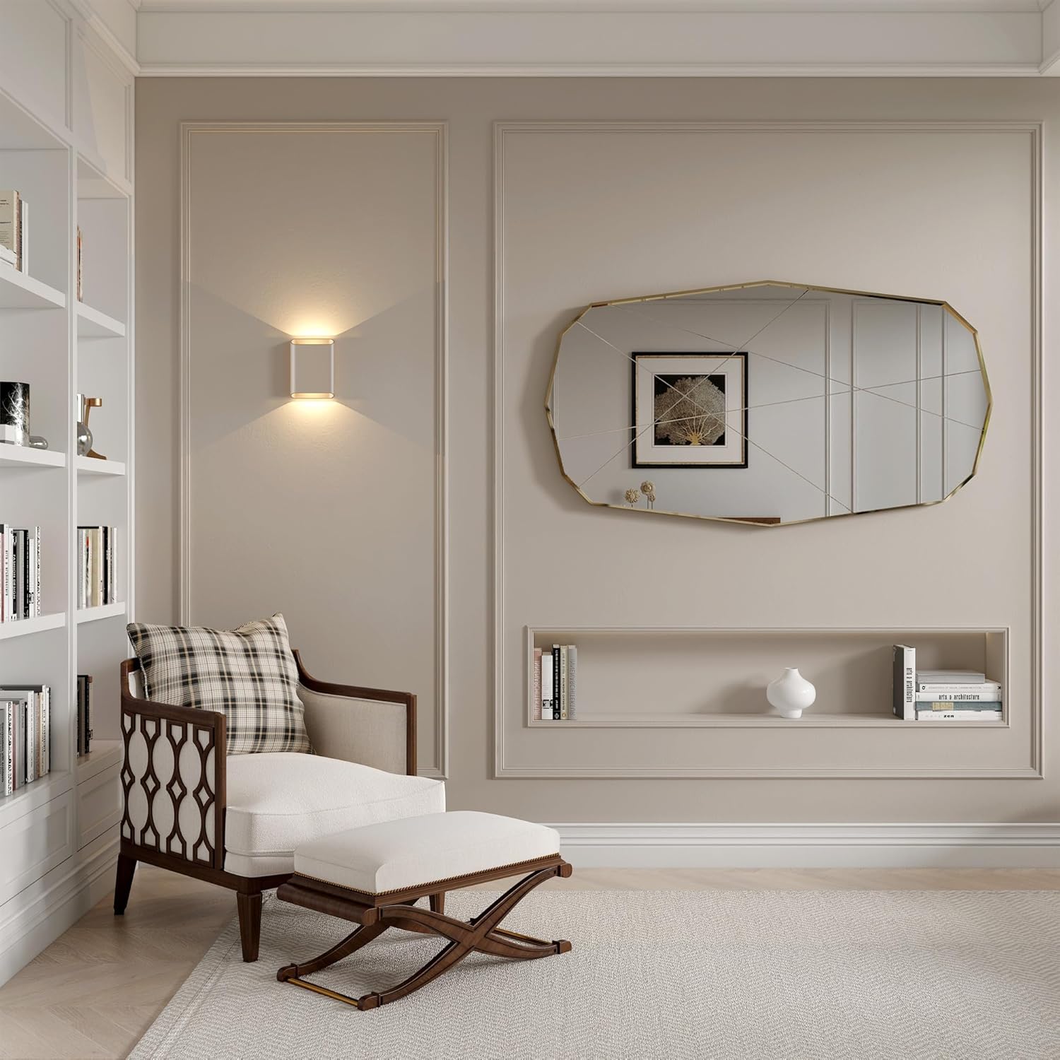 Aluminum Wall Sconces 15.5W LED Waterproof Wall Lights, IP65 Outdoor Porch Lamp Up and Down Dimmable Modern Wall Lamps for Bedroom Living Room Garage Yard 3000K… (Champagne)