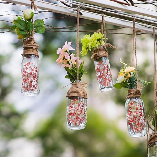 Miniatura 3 de zzhxkjhky Cadena de perlas de 50 cuerdas, velas flotantes con luces de perlas sintéticas, perlas para relleno de jarrón, cuentas de perlas