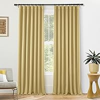 Vista 20 de SHINELAND Cortinas opacas de 102 pulgadas para sala de estar, cortinas opacas con pestaña trasera de 102 pulgadas de largo para dormitorio