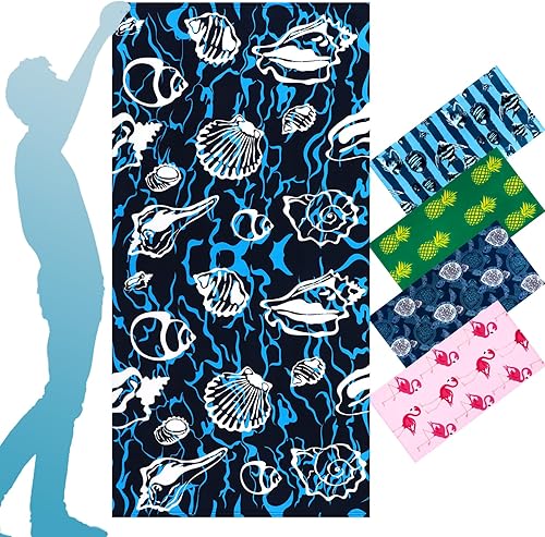 Toalla de playa de rizo de gran tamaño de 36 x 72 pulgadas, suave, extra grande, para piscina, camping, natación, manta de viaje, crucero, artículos