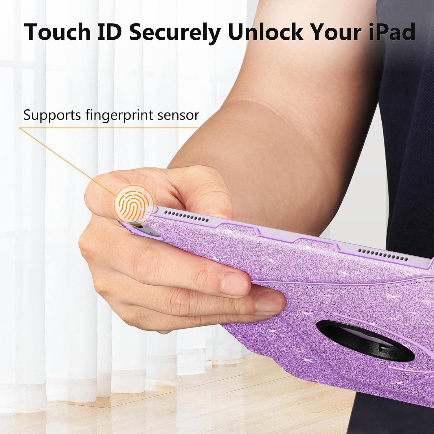Fintie Rotating Case for iPad Air 13-inch M4/M3/M2 (2026/2025/2024) - 360 Degree Swiveling Protective Stand Cover with Pencil Holder, Auto Wake/Sleep, Glittering Purple