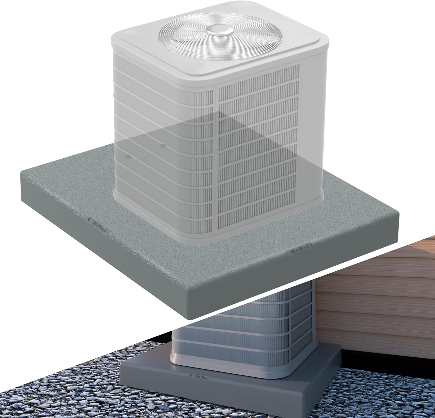 Mini Split Ductless Air Conditioning Pad: Heat Pump Systems, AC Condenser Pad, Floor Mounting Base Pad, Comfort Mini Split, Anti-Vibration Pad for Outside HVAC Unit, 38" x18" x3"