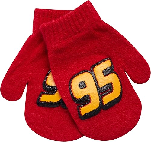 Miniatura 5 de Disney Juego de gorro y guantes de invierno para niños de Mickey Mouse Car Lightning McQueen niños pequeños