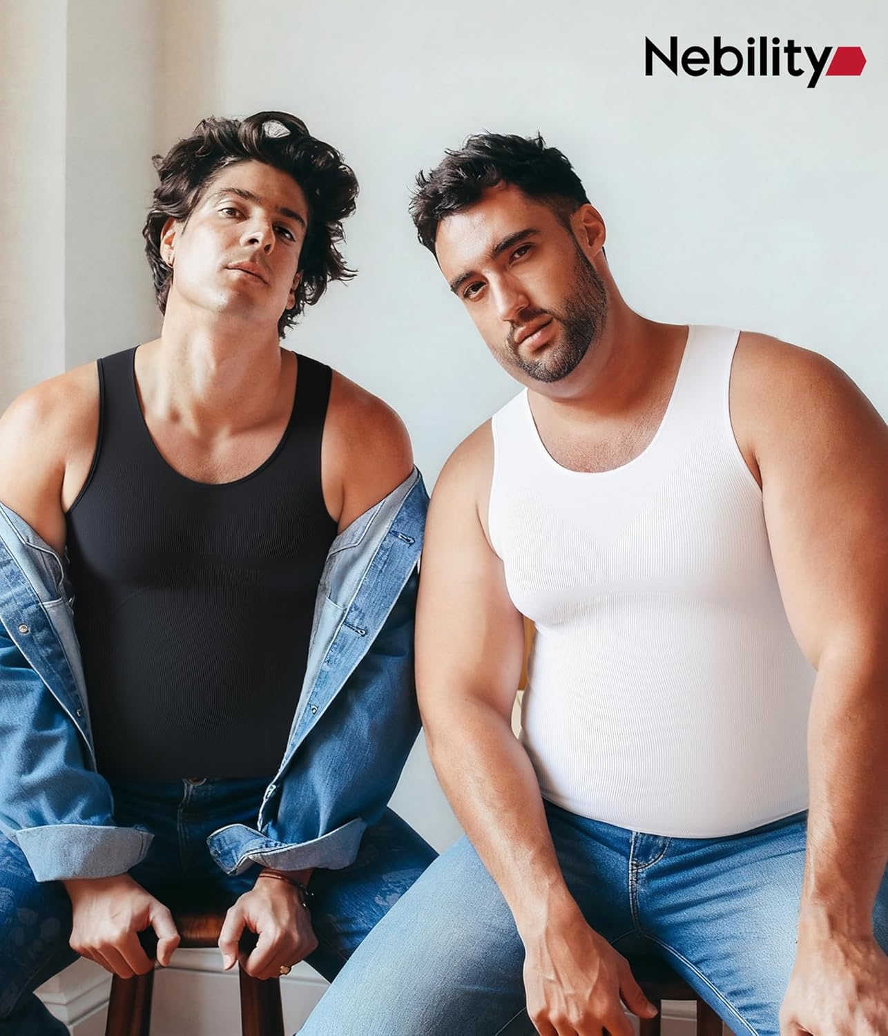Nebility White Compression Shirt Men - Shapewear Tummy Control Vest Gynecomastia Slimming Undershirts Compression Tank Top - Image 5