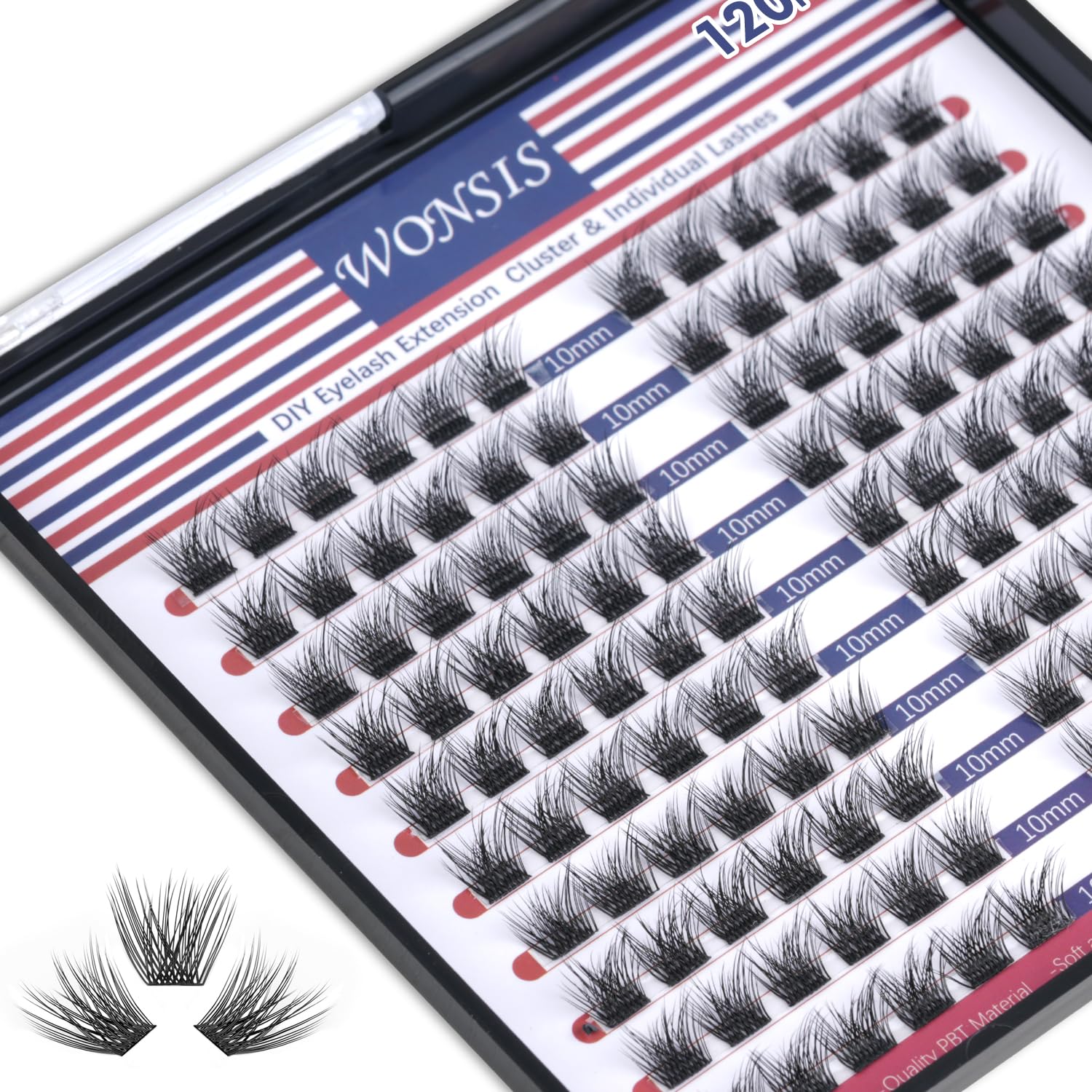 Lash Clusters, DIY Eyelash Extension, 120 Lightweight Clusters Individual lashes, Wispy Soft Reusable Artificial Natural Look for Cluster Lash, C Curl False Eyelashes (Allure-10mm)