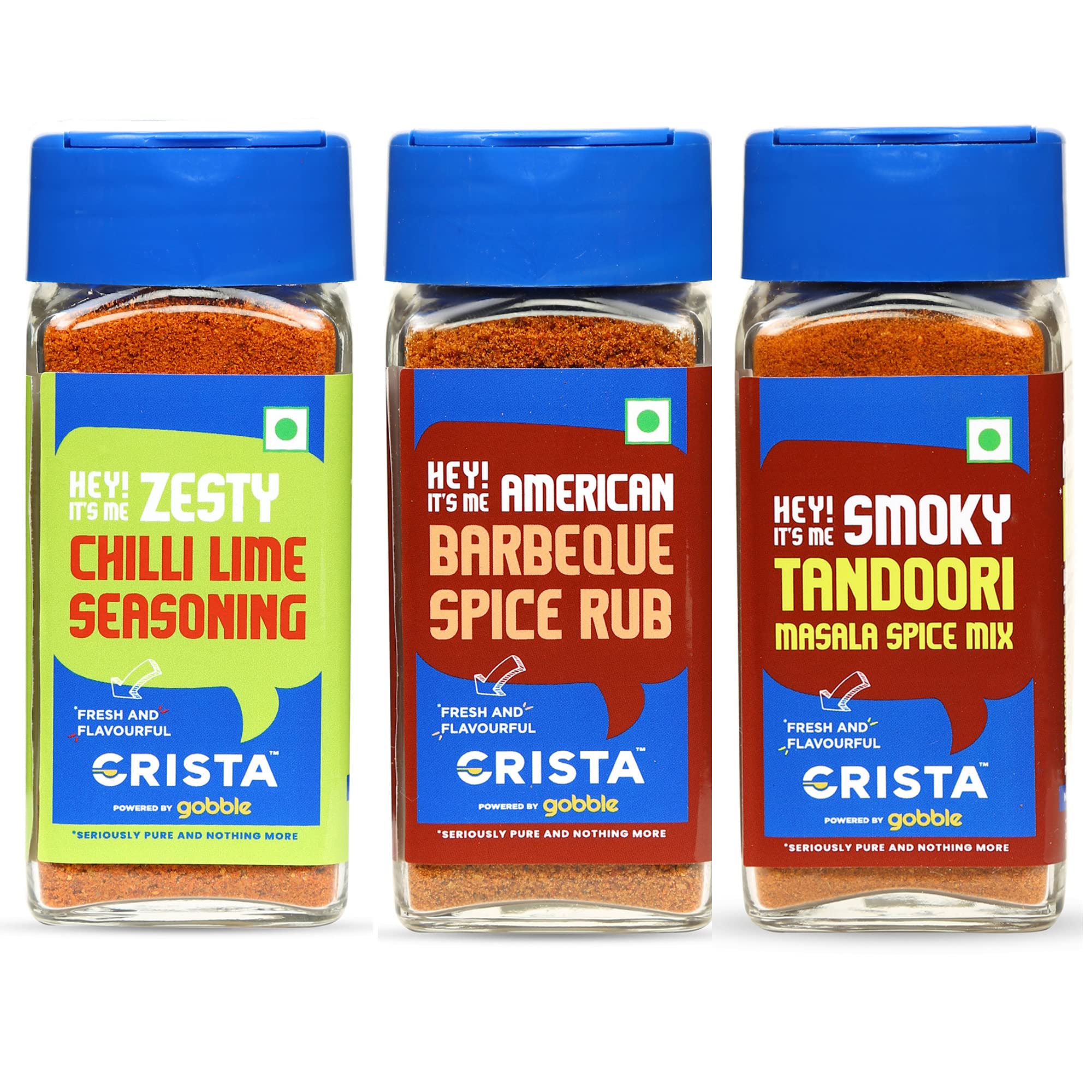 International Seasonings Combo Pack - 5 | American Barbeque x 1, 50 gms | Chilli Lime Seasoning x 1, 50 gms | Smoky Tandoori Masala x 1, 45 gms | Zero added Colours & Preservatives |Pack of 3