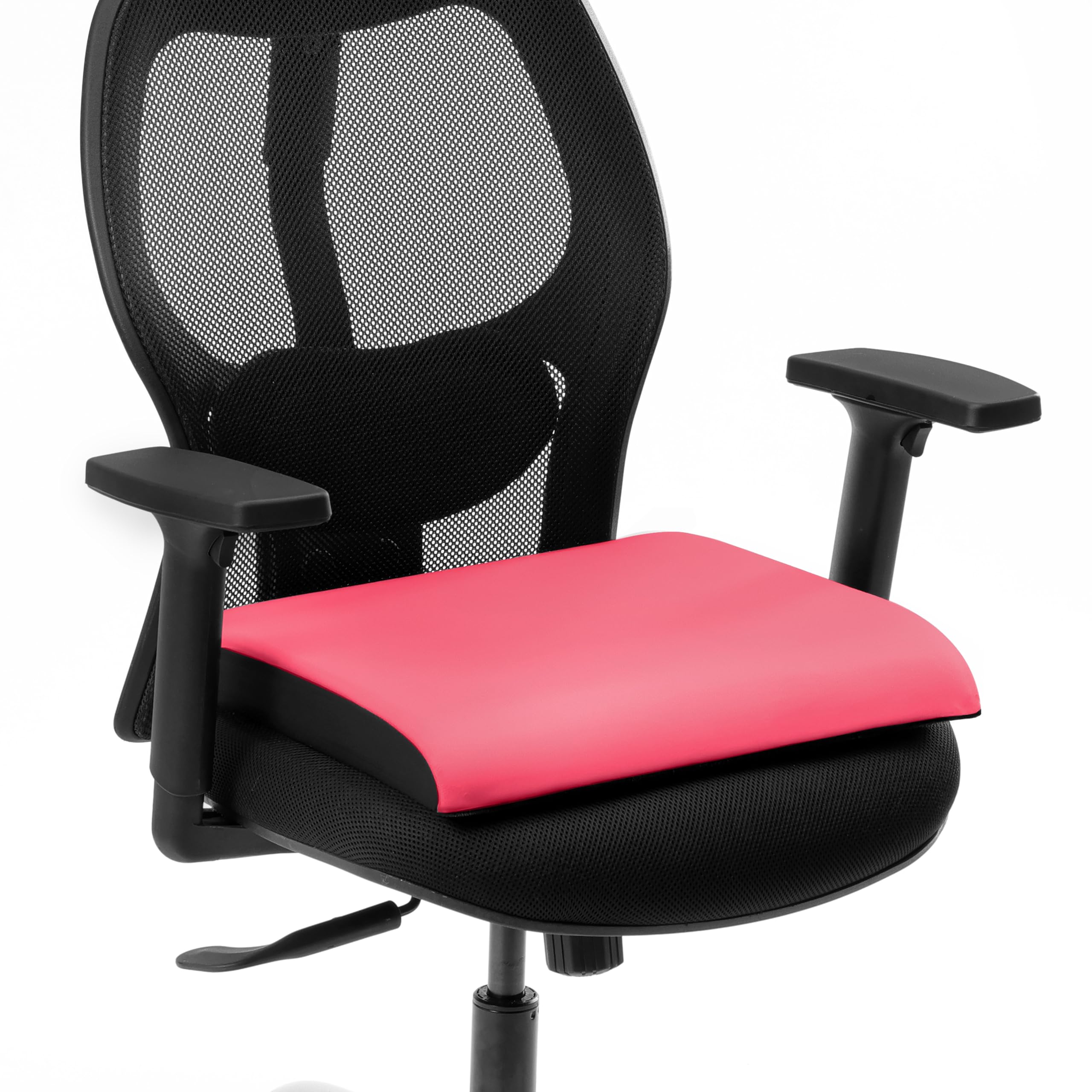 Frido Cloud Seat Cushion with High-Density Memory Foam | Tailbone & Thighs Support Pillow | Washable Stretch Cover | Anti-Slip Base | Portable Handle | Ideal for Office, Car & Home Chairs, Barbi Pink