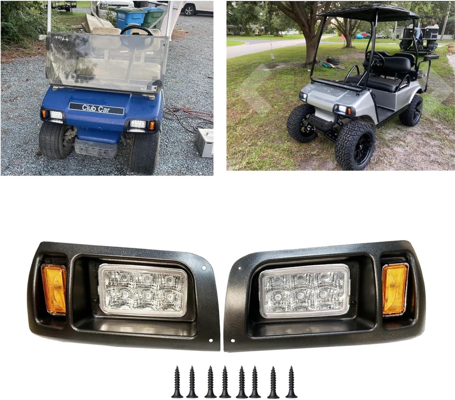 Golf Cart Club Car DS LED Headlight replacement | Club Car DS LED Light Replacementfor DS 1993&UP Gas and Electric golf cart headlights