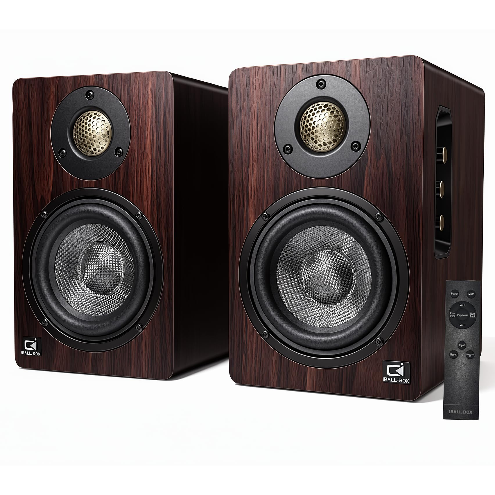 60W Bookshelf Speakers, Bluetooth 5.3, 24-Bit Optical, USB-C, 3.5mm AUX, Carbon-Fiber, Silk-Dome Tweeter, Powered Speakers for PC/Laptop/TV/Monitor, Dark Walnut Finish (Dark Walnut Finish)-image-39