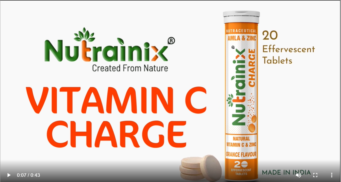 Nutrainix Charge Vitamin C Antioxidant 1000 Mg Natural Amla Builds Immunity Effervescent Tablets Orange Flavour Amazon In Health Personal Care