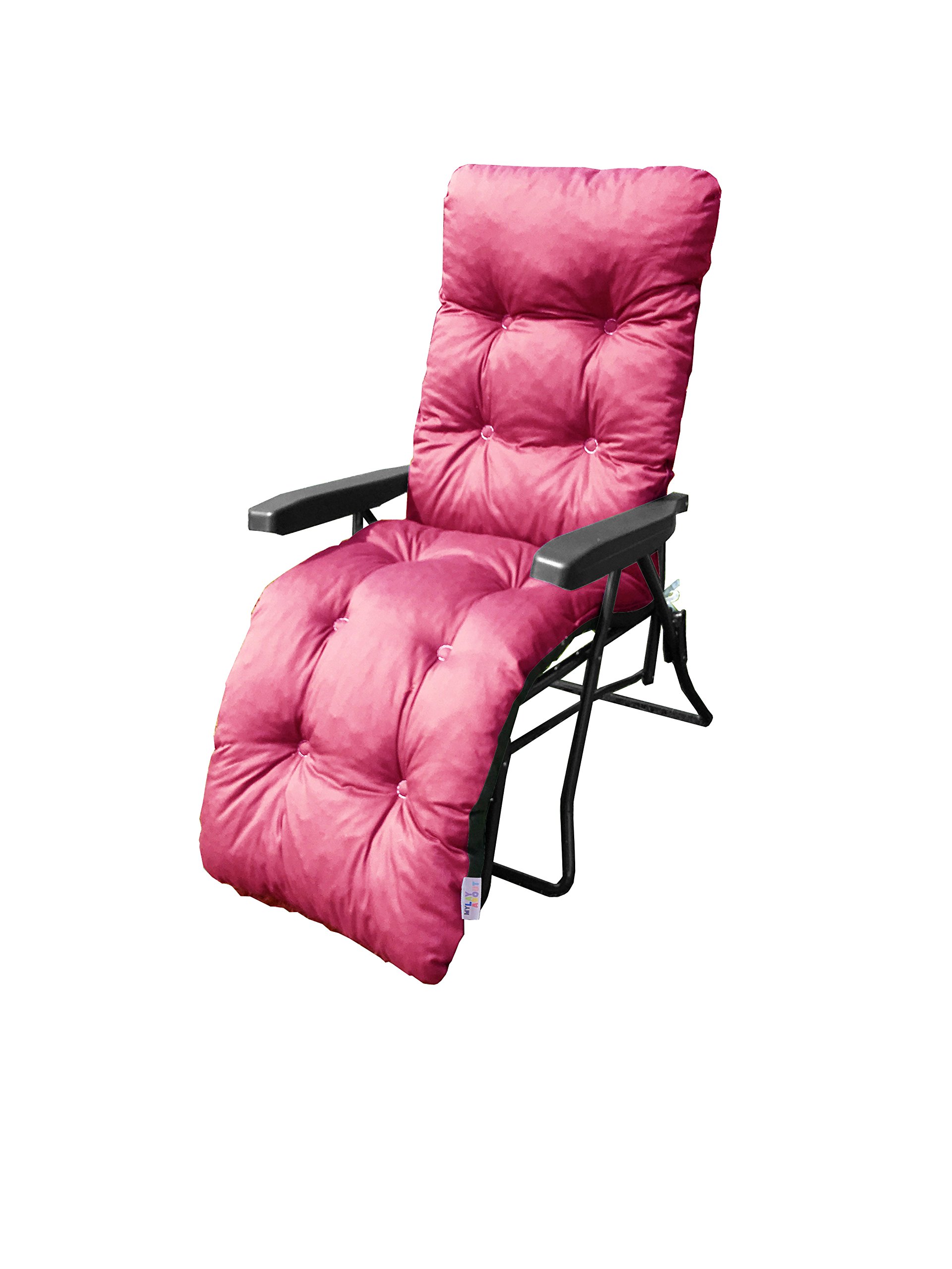 MyLayAbout Replacement Cushion For a Garden Sun Lounger/Reclining chair filled with granulated Memory Foam - Fuchsia pink (CUSHION ONLY) โ image 1