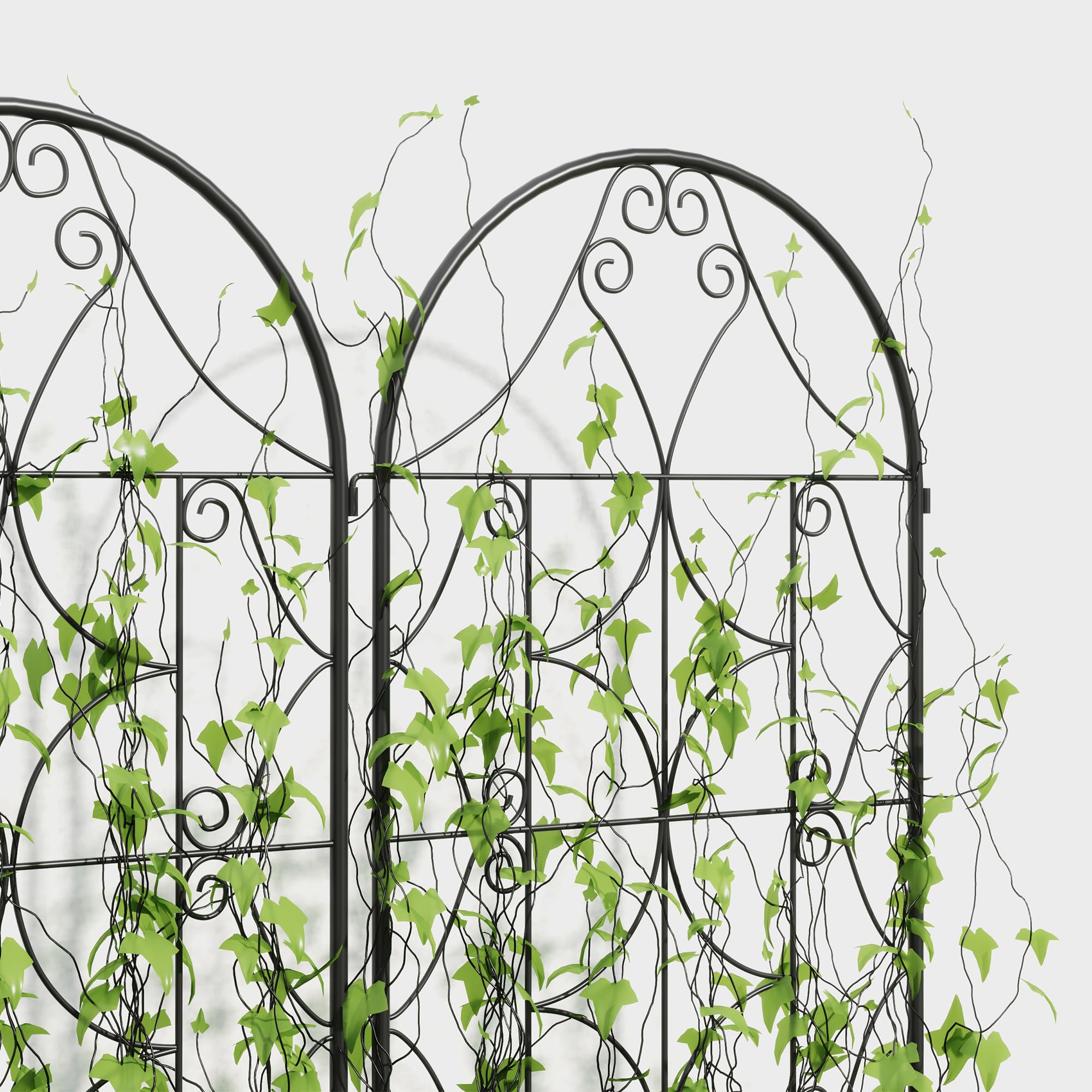 Outsunny Support pour Plantes Grimpantes Lot de 2 Métal 50 x 150 cm Noir | Motif Irrégulier, Treillis de Jardin, pour Légumes, Vignes, Fleurs, Extérieur