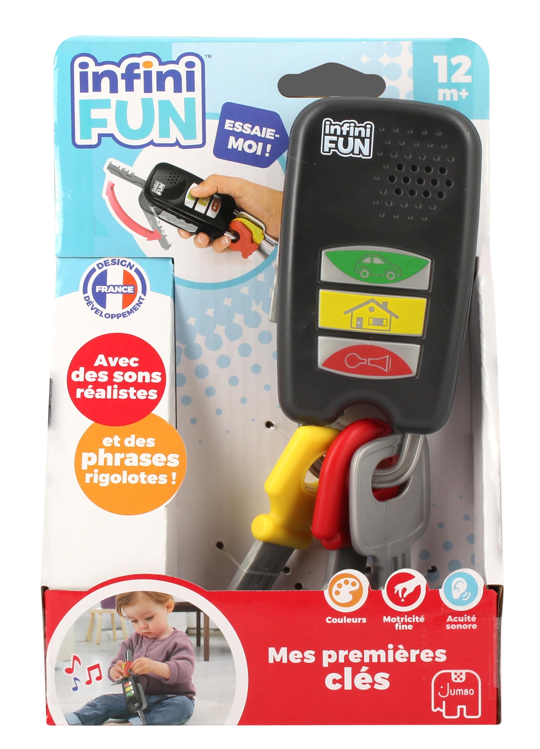 Infini Fun - Le Mie Prime Chiavi - Giocattolo d'imitazione Multi-Apprendimento - Giocattolo educativo elettronico - per Neonati e Bambini a Partire da 12 Mesi