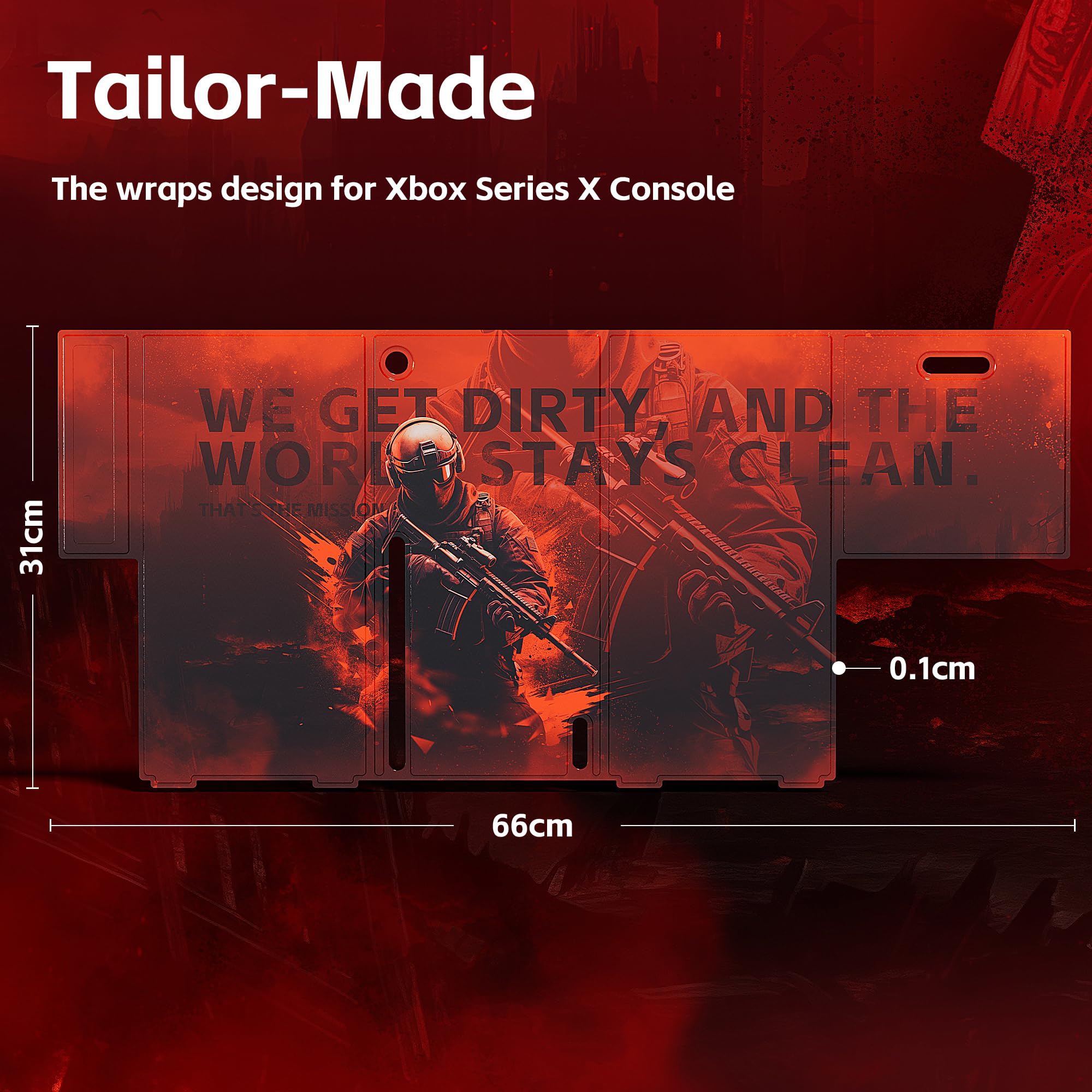 Mytrix Wraps Coque de protection magnétique pour console Xbox Series X Call of Duty Rouge