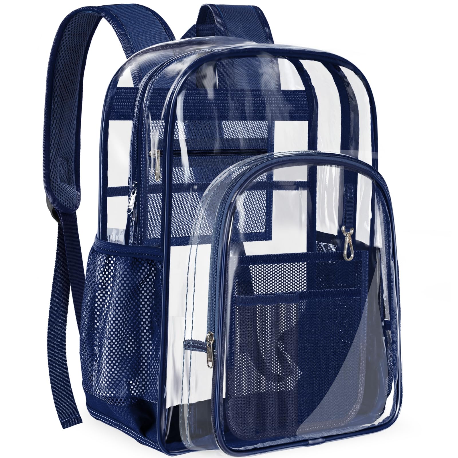 PAMANO Clear Backpack Transparent Heavy Duty School PVC Bookbag See Through Bag Boys and Girls for College Work Travel Security