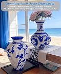 Ensemble de blocs de micro-bâtiments Vase, bleu & Blocs de style en céramique blanche 6400PCS (2 Ensembles), Pas de Compatible pour Lego, 7 * 7 * 11″ Kit Creative Flower Building pour décoration maison, STEM Cadeau d'anniversaire pour adultes