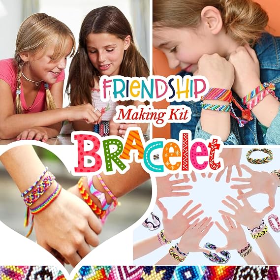 zwzxd Friendship Bracelet Making Kit Toys,Ages for 8 9 10 11 12 Year Old Girls, Kids Travel Activity Set,DIY kit,Arts and Crafts Bracelets String Maker Kit,Great Christmas Birthday Gifts (red-Orange)