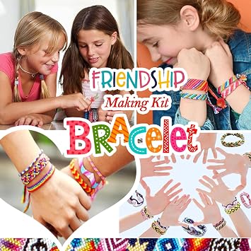 zwzxd Friendship Bracelet Making Kit Toys,Ages for 8 9 10 11 12 Year Old Girls, Kids Travel Activity Set,DIY kit,Arts and Crafts Bracelets String Maker Kit,Great Christmas Birthday Gifts (red-Orange)