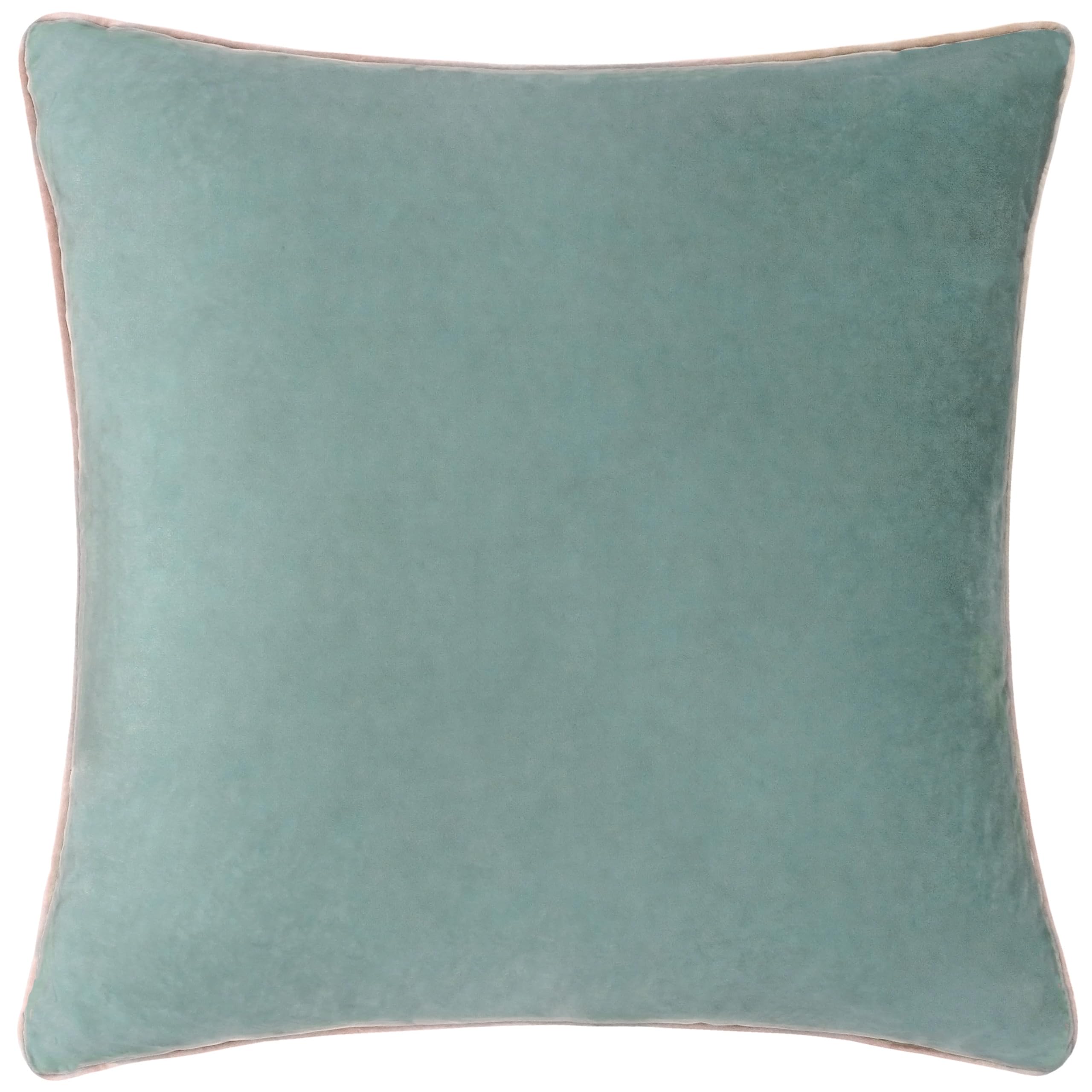 Furn. Mineral/Blush Meridian Cushion Cover – Luxury Contrast Piped Velvet Decorative Case ( - 45X45cm)