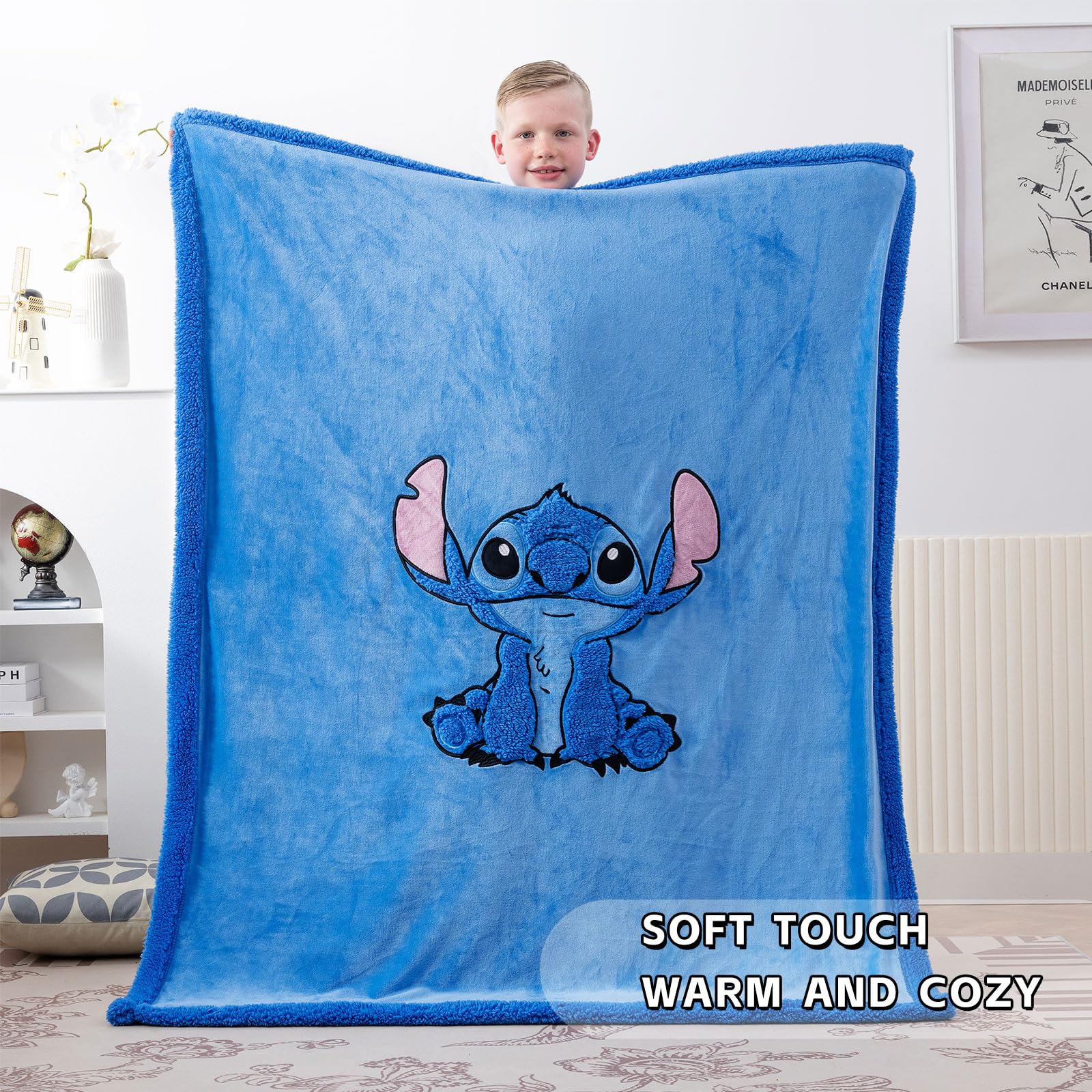 Soft Touch Manta De Bebé De Punto Trenzado Con Forro De Sherpa Súper Suave Y Lazo De Satén A Juego (Gris