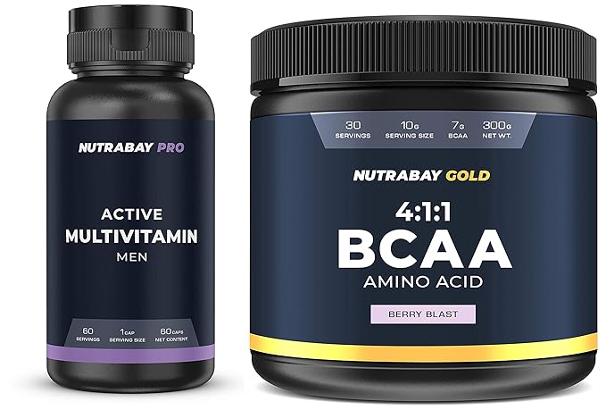 Nutrabay Pro Multivitamin For Men 500mg 60 Capsules Nutrabay Gold Series Bcaa 4 1 1 Berry Blast 300g Amazon In Health Personal Care