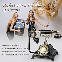 Vista 3 de Audio Guest Book Wedding Phone, Audio Guest Book Record Customized Audio Messages Guest Book Alternatives Classic Rotary Phone for Parties Birthdays