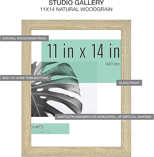 Miniatura 5 de MCS Industries Studio Gallery - Marcos con textura de madera natural de 11 x 14 pulgadas  27.94 x 35.56 cm., 2 unidades