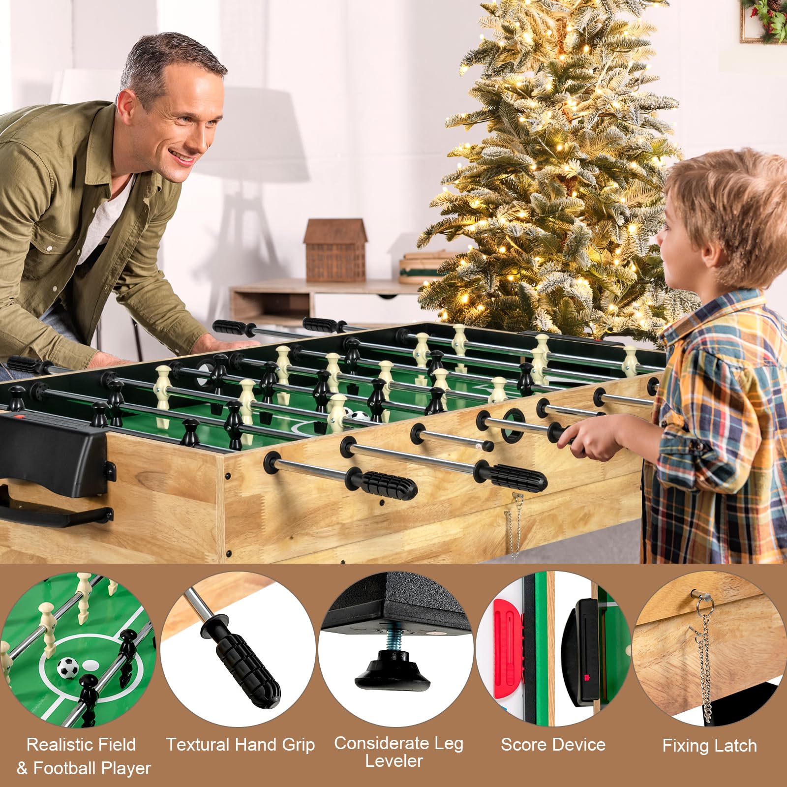 HOMASIS 10 in 1 Tavolo Multigioco per Bambini e Adulti, Tavolo da Gioco con Calcio Balilla, Bowling, Ping Pong, Hockey, Biliardo, Shuffleboard, Dama, Poker, Scacchi e Backgammon, per Casa