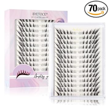 Spiky Black Clusters Eyelash Extensions DIY Wispy Manga Cluster Lash 70Pcs Soft C Curl False Eyelash Left & Right Naturales Fox Eye Pestanas Postizas Anime Individual Lashes