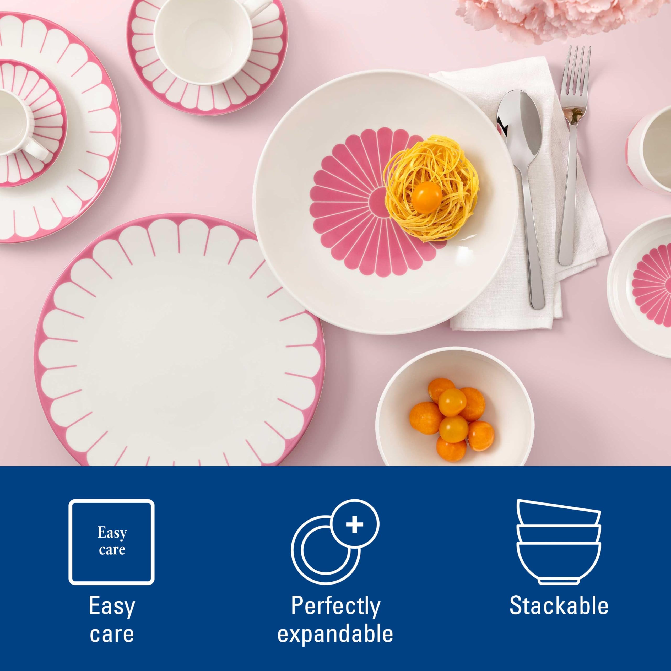 Villeroy & Boch - Fleur cassis kubek z uchem różowy, nadaje się do zmywarki i mikrofalówki, kubek do kawy i gorących napojów, filiżanka herbaty, kubek kawy, filiżanka kawy, porcelana Premium